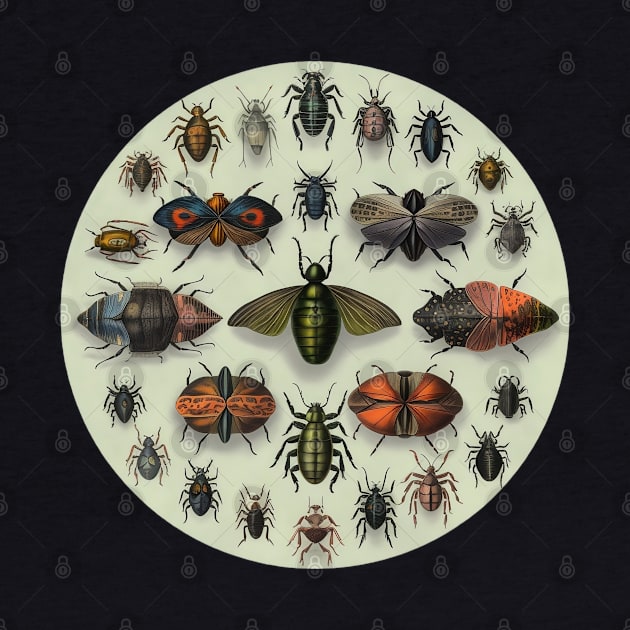 Circular Vintage Insect Entomology by Young Inexperienced 